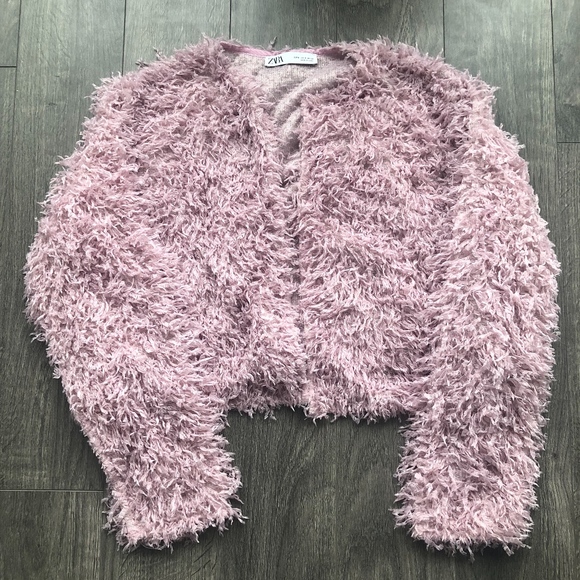 Zara Feather Cardigan - Purple - Picture 3 of 3